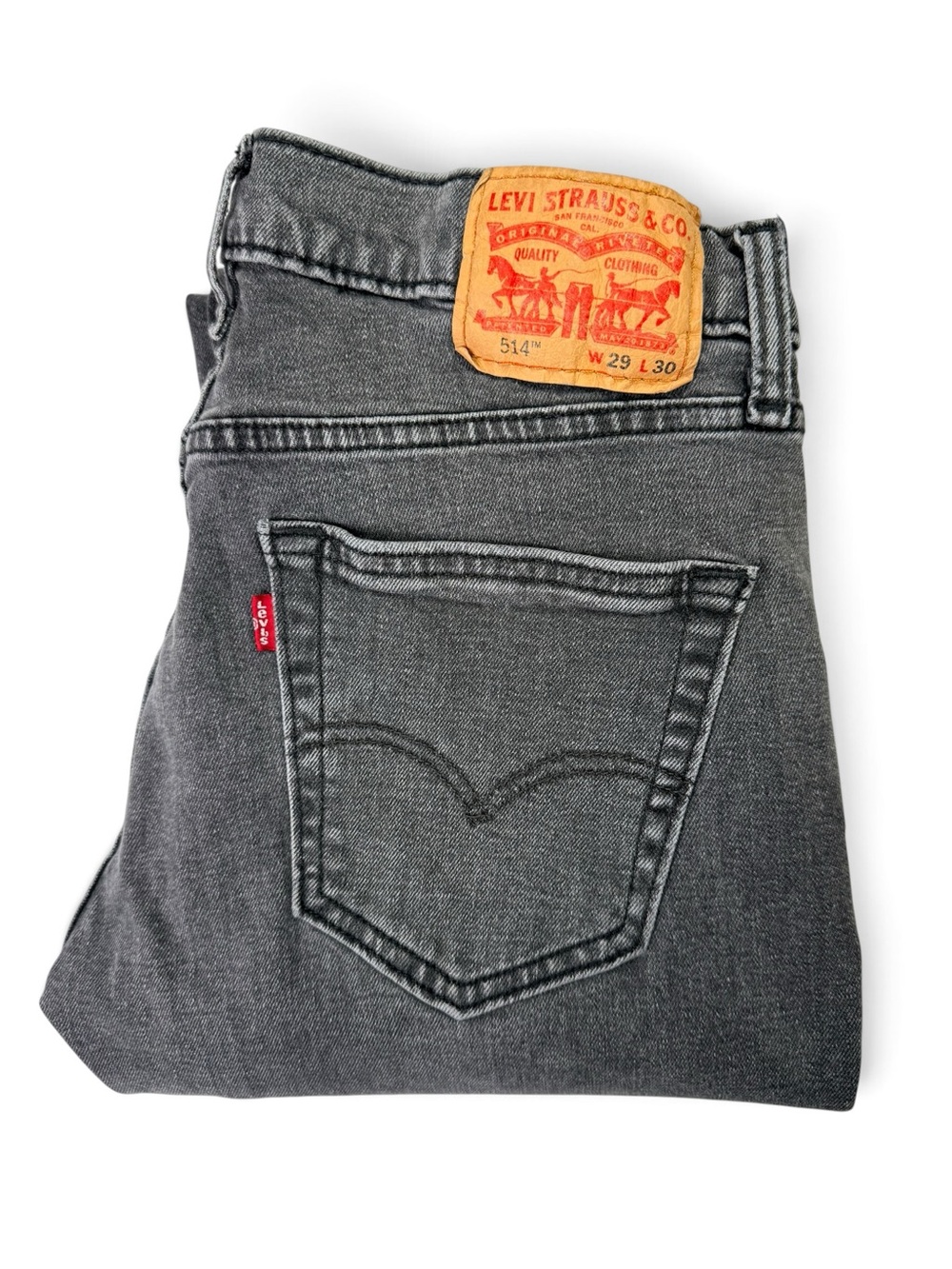 Levi’s 514 Men’s Jeans 29x30 Straight Fit Black Gray Denim
